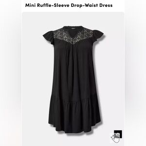 Torrid 3x Ruffle Black Dress